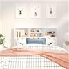 Tidyard Testiera con Contenitore e Scomparti, Letto con Libreria Bianco 120x19x103,5 cm