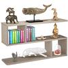 BAKAJI Libreria Bassa Scaffale 5 Ripiani in Legno Melaminico Design Moderno per Soggiorno Salotto Casa o Ufficio Dimensione 80 x 20 x 50,5 cm (Beige)