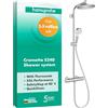 hansgrohe Crometta S - Colonna doccia con miscelatore termostatico, Sistema doccia (⌀ 240 mm) con rubinetto, doccetta (2 getti), tubo, asta e soffione doccia tondo (1 getto), cromo, 27267000
