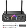 MiiTeeks Ricevitore trasmettitore audio Bluetooth 5.3 per TV Home Stereo, alta fedeltà wireless Bluetooth a bassa latenza e adattatore audio HD, supporta USB, RCA, AUX da 3,5 mm, DAC, coassiale e ingresso