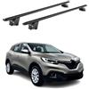 OMAC Barre Portatutto Alluminio TÜV geprüft per Renault Kadjar 2015-2022 - per Rail Tetto Integrati - T Nut - Max 100 kg - 2 Schlösser Nero