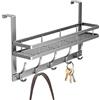 Generic Over The Door Hanger - With Basket And Hooks Carbon Steel Rack - Door Rack | For Clothes Bag Key Robe Coat Towel Bathroom Bedroom