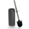 Viosuniu Set di scopino e supporto per WC in ceramica opaca per bagno, antigraffio, antiruggine (grigio siderale, 1)