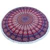 GURU SHOP Guru-Shop Scialle Mandala Indiano Rotondo, Copriletto Boho, Coperta da Picnic, Coperta da Spiaggia, Tovaglia da Tavola Rotonda - Rosso/viola, Cotone, Mandala Copriletti Asciugamani da Parete