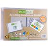 eco-eco Eco203 - Raccoglitore ad anelli, formato A3, 95% riciclato, 4-D, orizzontale, trasparente, dorso da 40 mm