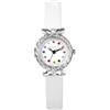 JewelryWe - Orologio da Polso Analogico da Donna, Cinturino in Pelle, Numero in Zircone Colorato, Idee Regalo per Ragazza