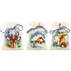 Vervaco Kit Punto Croce Contato SET INVERNALE DA 3 Sacchetti Bomboniere Da Ricamare Punto Croce ca. 8 x 12 cm Set Fai Da Te Creativo Adulti Ricamo Casa Decorazioni Per Lavoretti Creativi