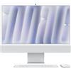 Apple iMac da 24 pollici con display Retina 4.5K: chip Apple M4 con CPU a 10 core e GPU a 10 core, 24GB, SSD da 512GB - Argento MCR24ZE/A