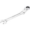 Vigor V6752-17 - Chiave combinata a cricchetto con doppio snodo, meccanismo a cricchetto dentato sul lato anello, colore: Argento