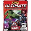 Mattel Games Gioco di carte UNO Ultimate Marvel con 4 mazzi personaggi, 4 carte folio collezionabili e regole speciali, 2-4 giocatori, 2a edizione