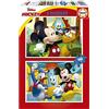 Educa - Mickey Mouse Fun House | Set di 2 puzzles per bambini con 48 pezzi. Misura montata: 28 x 20 cm. Composto da grandi pezzi perfettamente finiti. Raccomandato da 4 5 6 anni (19312)
