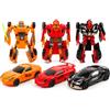 Generic Robot Trasformabile Robots Auto Sportiva Set 3 Auto Trasformabili in Robot che si Trasforma Giocattolo per bambini Robots Automobile Transformabile,Colori Assortiti Colore Casuale (A)