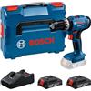 Bosch Professional 18V System Trapano-avvitatore con percussione a batteria GSB 18V-25 (Ø vite max. 10 mm, incl. 2 batterie GBA 2.0Ah, GAL 18V-40, L-BOXX)