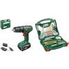 Bosch Trapano a percussione a batteria Bosch EasyImpact 18V-38 (1x batteria da 2,5 Ah; sistema da 18 Volt; in custodia) + Accessori Set trapano e cacciavite Bosch X-Line Titanium da 70 pezzi