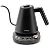 Huslog Bollitore Elettrico a Collo di Cigno 1 L, 1100 W, Temperatura Regolabile 40-100 °C, Funzione Mantenimento Caldo, Display LCD con Manopola, in Acciaio Inox, Base Girevole 360° - per Tè e Caffè