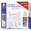 STAEDTLER 255 05-HB Mars Micro Mine di ricarica per portamine - HB, 0,5 mm (confezione da 12 x tubi da 40 mine)