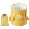 Teruyol Secchio Piedi Pieghevole Vasca Bacino Multifunzione Realizzato in PVC E Alluminio Impermeabile Adatto a Campeggio Viaggi Camere Da Letto Relax Domesti, giallo