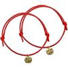 KAKI La Felicità è Nelle Piccole Cose Braccialetti di coppia Filo Rosso del destino con pendente in colore Oro (coppia)