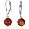 Bling Jewelry Orecchini Pendenti A Sfera Con Perline Rotonde Di Gemme Semplici Da 8MM Per Donne E Adolescenti Con Chiusura A Leva Sicura In Argento Sterling .925 Pietre Di Nascita Più Colori