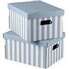 Scatole in cartone Shirt set 2 azzurro 40x31x21 cm