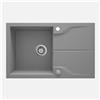 - Lavello 1 vasca gocciolatoio Sagua la Grande sifone 490x194 mm grigio met