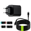 TOLESUM Alimentatore da 60W per Nintendo Switch 2 e 1, cavo di ricarica USB-C da 1,1-1,5 metri, adattatore AC. Supporta la dock per TV 4K, ricarica rapida PD, caricabatterie per controller, compatibile con Switc Lite/Steam Deck/PS5 e altri dispositivi …