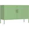 Brigros - Credenza Metallo 2 Ante 100x40x72 Cm Con Ripiano Regolabile E Piedi Regolabili 18 Cm, Mobile Cucina Credenza Moderna Salvaspazio Per Cucina, Soggiorno O Ingresso (Salvia)