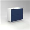 Diventa Modello Diva Star, Mobile Bagno sospeso 70cm con 2 cassetti spaziosi, lavabo dal design moderno, colore blu e bianco