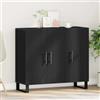 Generico Credenza Rovere Nero 90 x 34 x 80 cm Legno Multistrato,Buffet e credenze,862955