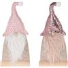 com-four® 2x Decorazione natalizia Figura di Babbo Natale in feltro - Decorazione davanzale della finestra per Natale - Decorazione in feltro [la selezione varia] (02 pezzi Babbo Natale 34cm rosa)