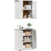 vidaXL Set di mobili per il bagno 2 pz Bianco e Bianco Antico