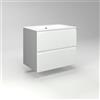 Diventa Modello Diva Star, Mobile Bagno sospeso 70cm con 2 cassetti spaziosi, lavabo dal design moderno, colore bianco e grigio