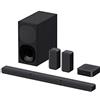 Sony HT-S40R - Soundbar per TV a 5.1 canali 600W Dolby Digital, Subwoofer cablato e Speaker posteriori wireless, connessione Bluetooth, Colore Nero