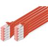 Digitus Professional Cavo di Rete 0,5 m Cat6 S/FTP (S-STP) Rosso, Cat-6 - 0,5 m (10 Pezzi), Cavo patch - S-FTP - LSZH