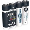ANSMANN Mignon AA Batteria ricaricabile 2700mAh NiMH - Batteria professionale ad alta capacità per fotocamere digitali (confezione da 4) - Batterie
