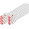 DIGITUS Cavo LAN Cat 6 - 0,25 m - 10 pezzi - S/FTP schermato - 1 Gbit/s - 250 MHz - PoE++ - AWG 27/7 - LSZH - Cavo di rete RJ45 - Compatibile con Cat6A e Cat7 - Grigio