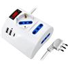 Ewent Multipresa da scrivania/tavolo con 3 Prese 10/16A e 2 porte USB-A e 1 porta USB-C, Interruttore ON/OFF, 3500W, Protezione da Sovraccarico,Spina IT10A e cavo da 2mt,Bianca, 3 prese (2ITA/Schuko)