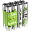 ANSMANN MaxE Solar Micro AAA Tipo 550mAh Batteria Ricaricabile ad Alta Capacità 8x Micro AAA HR03