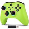 Altaudia Controller Wireless Bluetooth per PC - Compatibile con PC, Switch/Smartphone Android e iOS, Connessione USB, 2 Pulsanti Macro, Doppia Vibrazione, 6 Assi, Luci LED RGB, Colore Verde