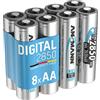 ANSMANN 8x NiMH batterie ricaricabili AA Mignon 2850 mAh Digital in un pacchetto economico di 8 / Batterie ricaricabili a ricarica rapida Celle per un uso lungo e affidabile in torcia, telecomando