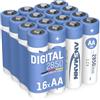ANSMANN 16x batterie ricaricabili digitali NiMH AA Mignon 2850 mAh in una confezione da 16 pezzi a basso prezzo/celle ricaricabili a ricarica rapida per un uso prolungato e affidabile nelle torce