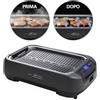 MACOM Griglia/Piastra Elettrica Con Cappa Aspirante Integrata e Doppio sistema filtrante,Indoor,Senza Fumo Senza Odori,Temperatura regolabile sino a 250°,1500W, Just Kitchen 849 Smokeless Fan Grill