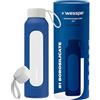 Wessper Borraccia in Vetro 500ml, Bottiglia Motivazionale - Blu