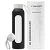 Wessper Borraccia in Vetro 500ml, Bottiglia Motivazionale - Nero
