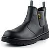 BLACK HAMMER Scarponi Antinfortunistici Slip On Scarpe Chelsea da Lavoro in Pelle Punta in Acciaio Calzature per Lavorare Leggere S3 SRC 1600 Nero