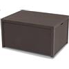 Keter Allibert 220001 Monaco - Tavolino Lounge/cassapanca per Cuscini, in plastica, Simil-Vimini, Colore: Marrone