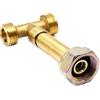 DN Autogas Parts Connettore a T per gas propano GPL a 3 vie, in ottone, W21,8 x 1/14 LH, splitter per bombole di gas europee Shell KLF