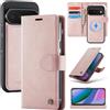 ONETHEFUL Custodia Folio per Google Pixel 11 Pro XL 6.8, rosa | Custodia magnetica rimovibile 2 in 1 con blocco RFID, 3 slot per carte e tasca per monete; supporta la ricarica wireless