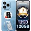 Blackview Wave 9C - Telefono cellulare senza contratto, 12 GB + 128 GB/2 TB TF, 6,56, smartphone Android, 5000 mAh, IP54, 13 MP + 8 MP, impronte digitali, GPS, OTG, supporto ad anello per cellulare