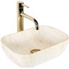 Rea - Lavabo Da Appoggio Belinda Mini In Ceramica,Beige, Rettangolare 36X25X11,5cm